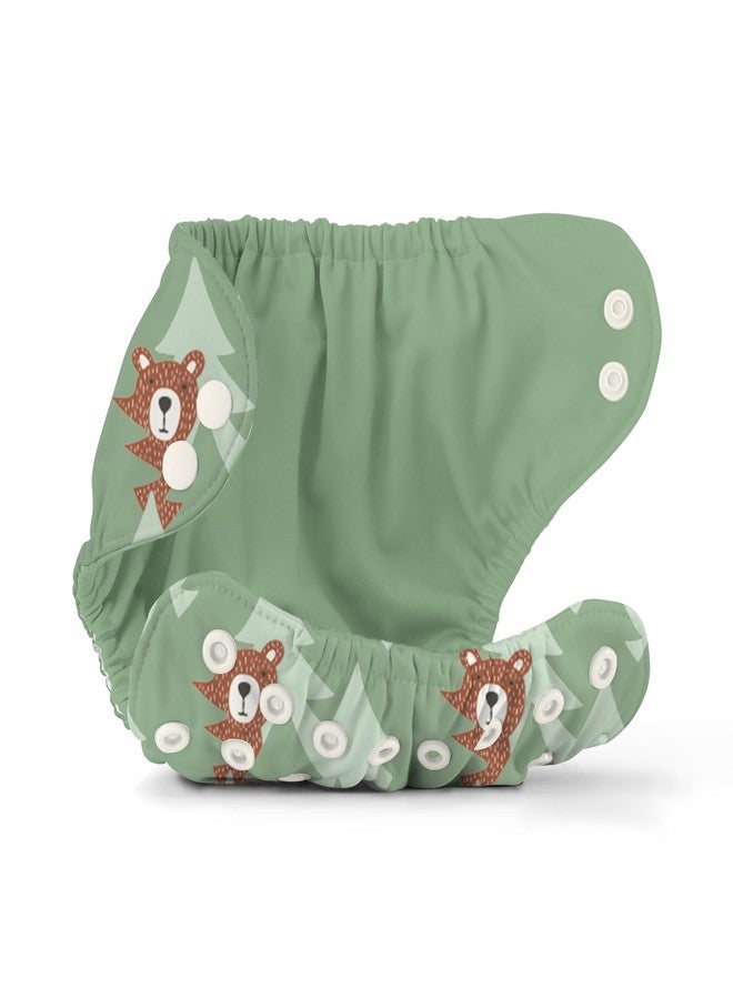 Esembly Cloth Diaper Cover - Reusable Swim Diaper, Waterproof, Breathable - Adjustable Outer Layer Over Absorbent Inner for Blowout Protection - Peek-a-Bear, Size 2 (18-35lbs) - Image 4